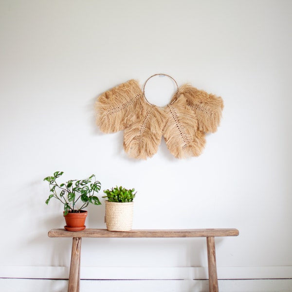 Large Natural Grass Leaves Design Wall Hanging - Bohemian Style Wall Hanging - Natural Art Wall Decor