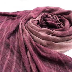 Three-point scarf wrap cloth with leather tin string pink brown xxl