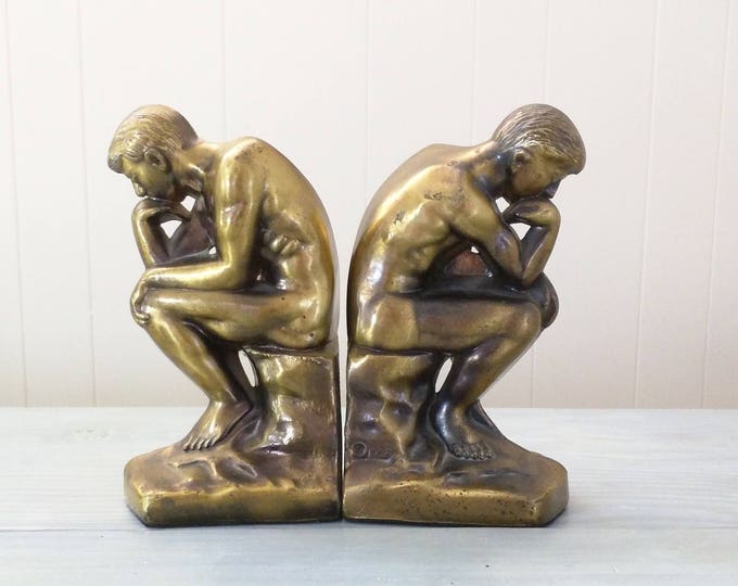 The Thinking Man Bookends, Vintage Bookends, Vintage Thinking Man