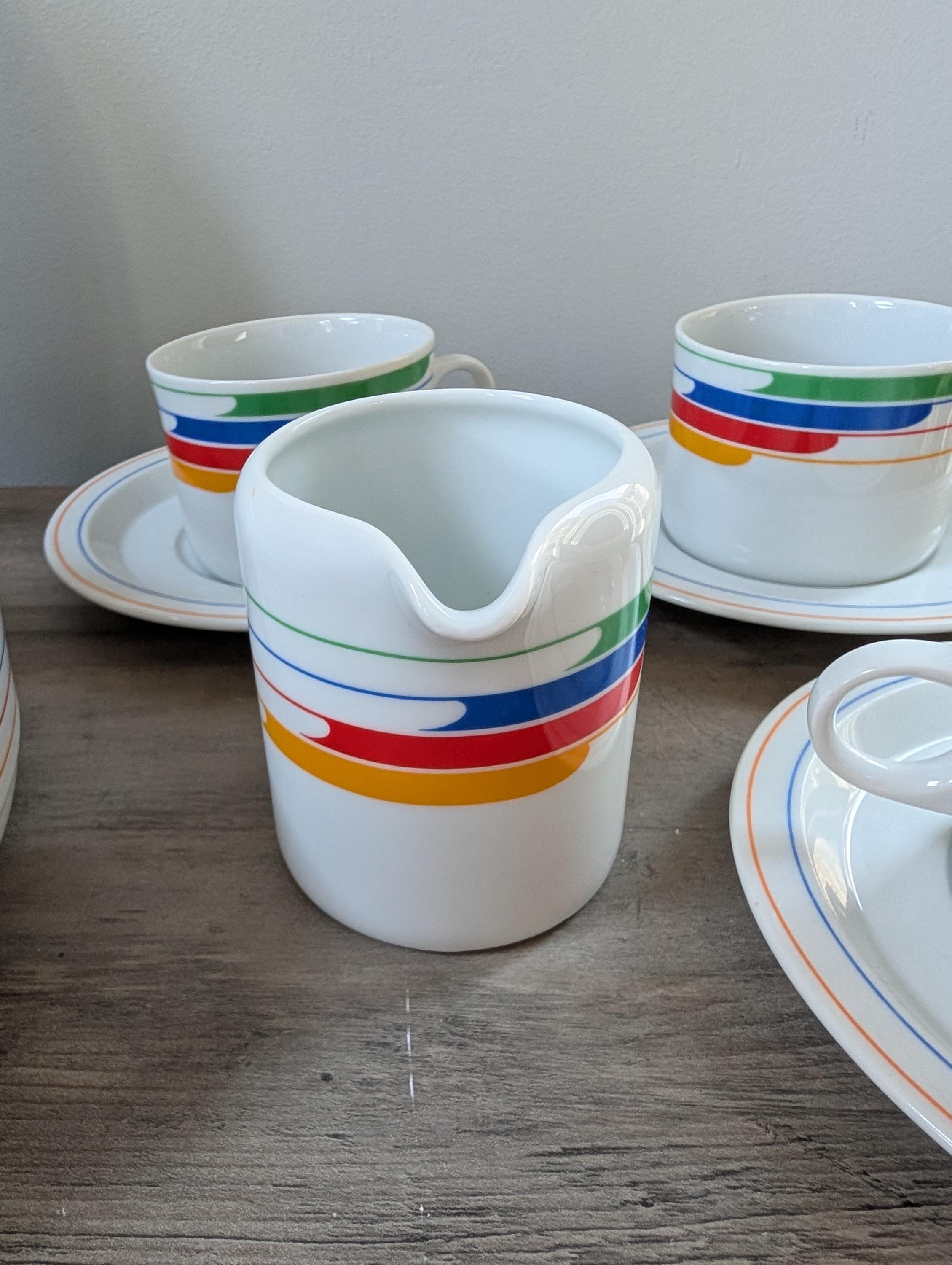 Studio Nova Dinnerware Set / Vintage Dish Set : Hi Fi Rainbow 80s