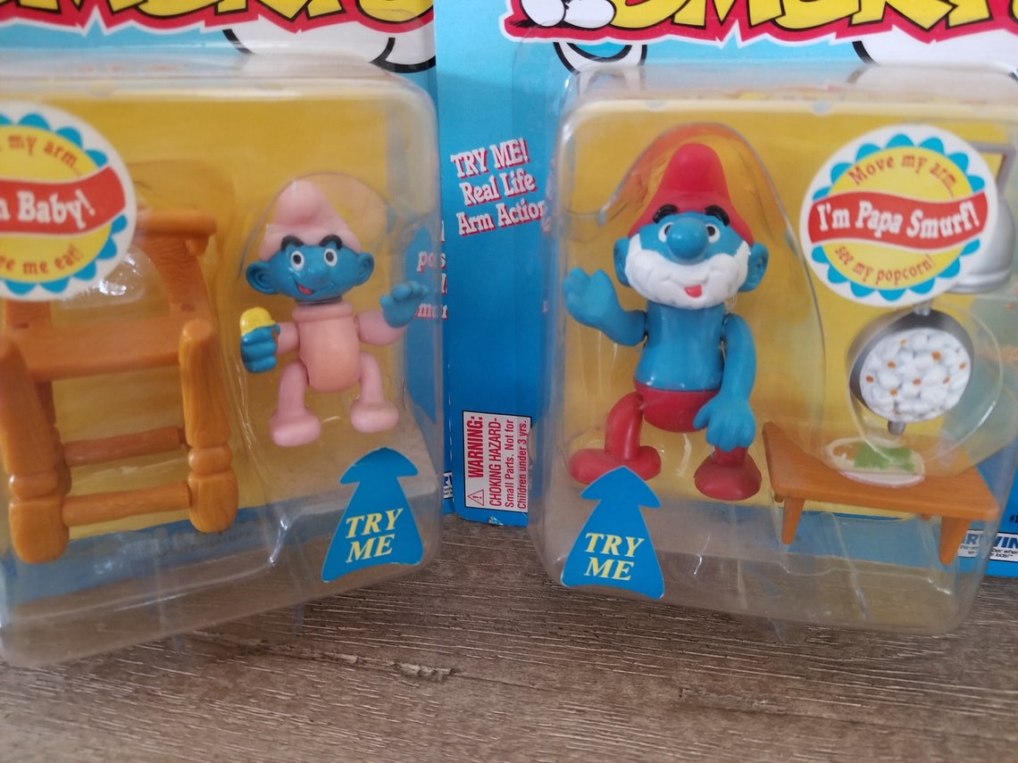 Vintage Smurfs Action Figurines Rare Smurfs Collectibles Etsy