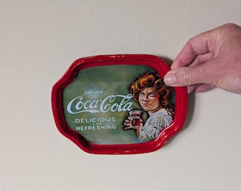Vintage Coca Cola Tray / Coke Collectible Menu Girl 1950's Large Trays Drink and Barware