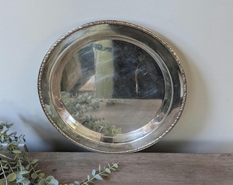Silver Serving Tray : Vintage WM Rodgers Round Butlers Silver Plated Platter 13"