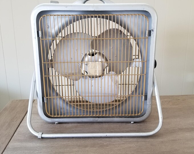 Working Vintage Box Fan, Rare LAU Industrial Fans, Vintage Lau Electric