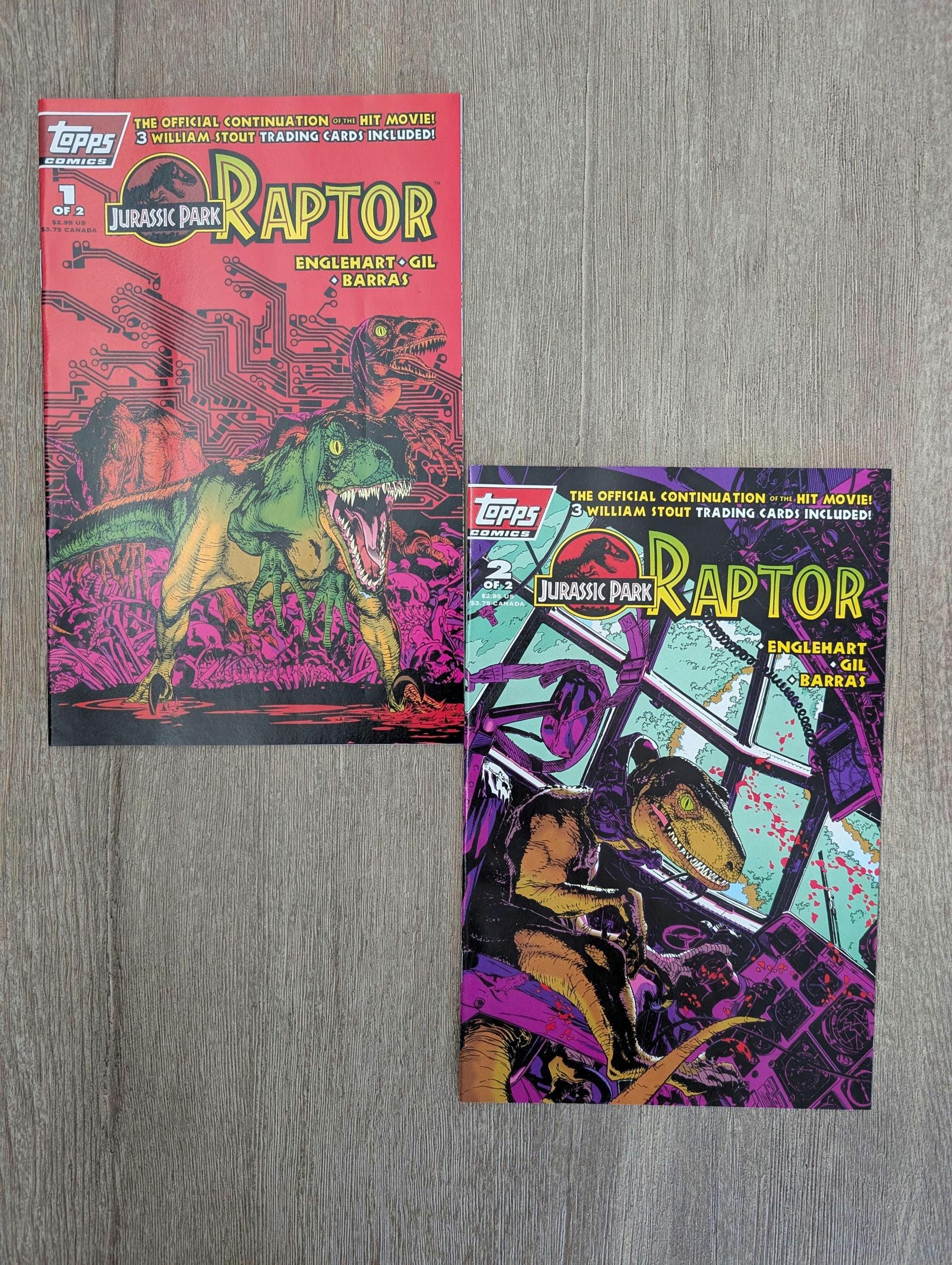 Jurassic Park Vintage Raptor Comics Books / 1993 Topps Comicbooks