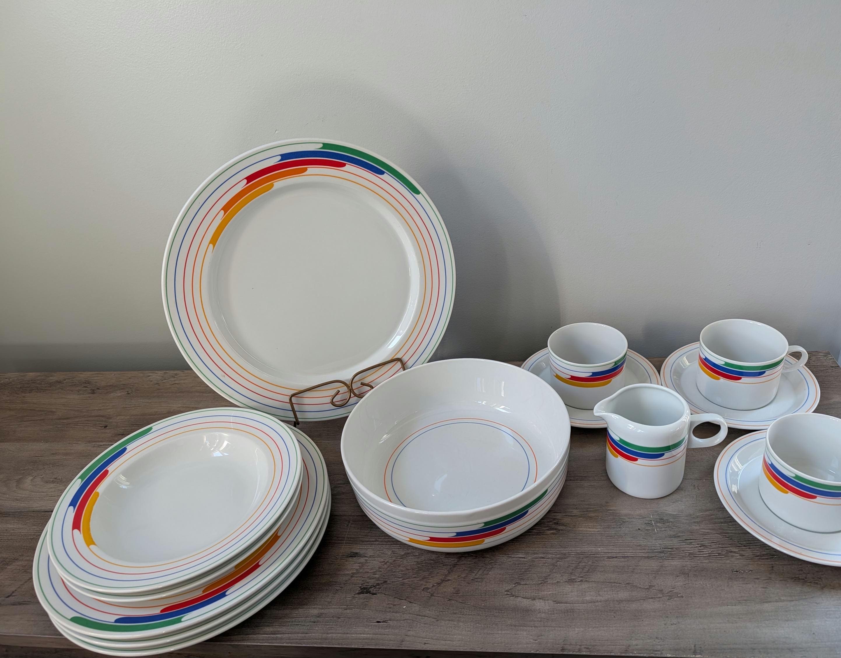 Studio Nova Dinnerware Set / Vintage Dish Set : Hi Fi Rainbow 80s