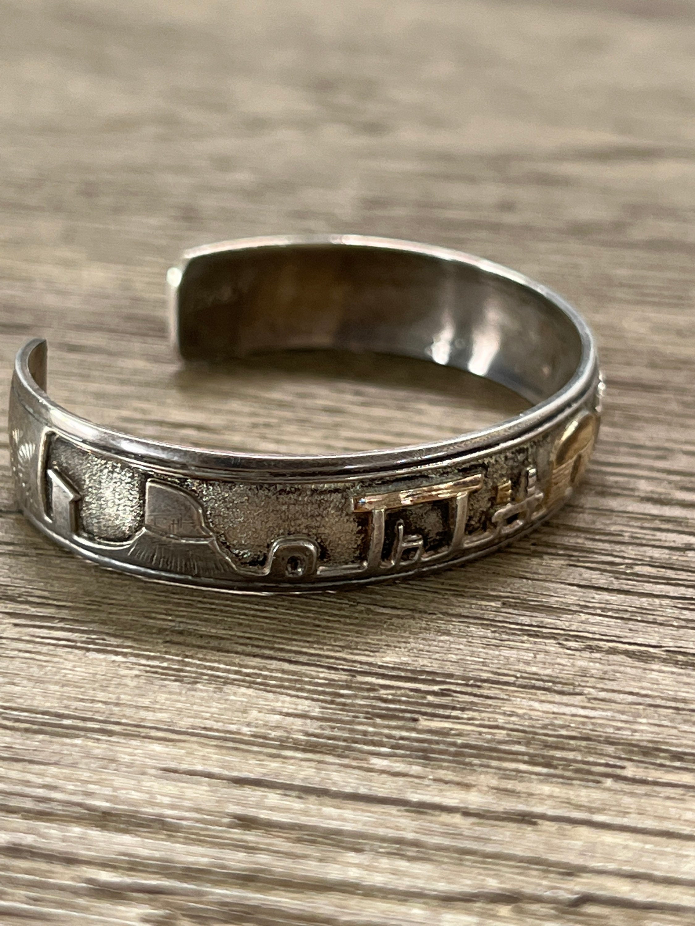 14k Gold and Sterling Silver NAKAI Southwestern Navajo Storyteller Signed Small Vintage Cuff Bracelet Native American Jewelry Mothers Day Etsy Canada