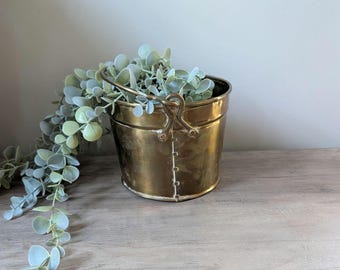 Vintage Brass Bucket with Handle