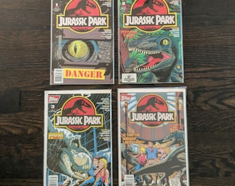 Vintage Jurassic Park Comic Books Set: 1993 Topps Issues 1-4