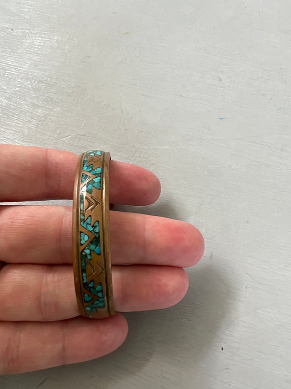 Vintage NAKAI Southwestern Navajo Turquoise Copper Vintage Cuff