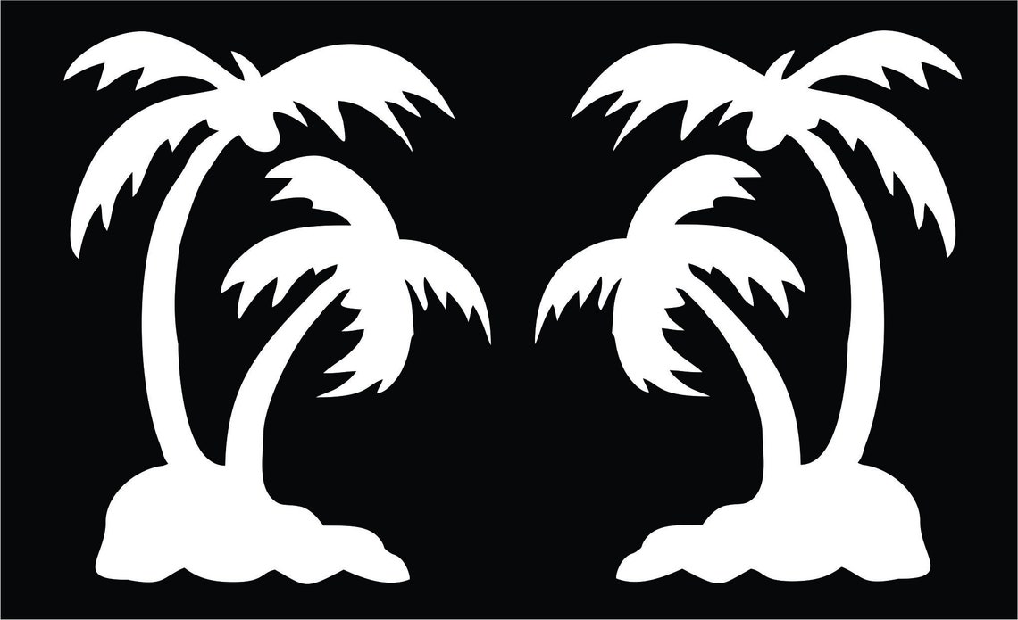 Palm Tree Set 6.0 Vinyl Decal Sticker Design 2 color White Etsy