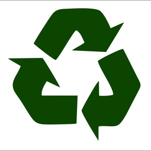 Recycle symbol  trashcan vinyl decal sticker 4.5  Green