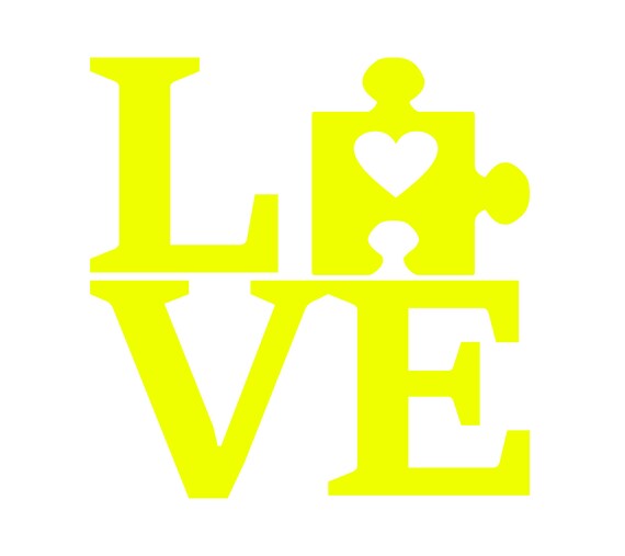 Autism Awareness Heart Puzzle 4 Wide Light Blue Vinyl Decal Sticker Car Truck Window Laptop Flat Surface