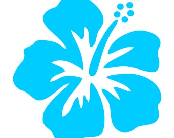 Hibiscus flower (color light blue) 5.0 vinlyl decal sticker cute for cars,trucks,windows,laptops and more