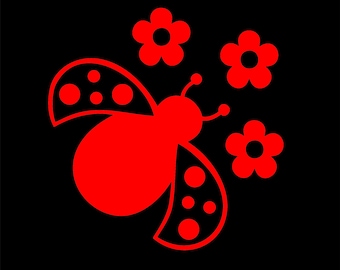 Ladybug design #3 - 5.0 Red vinyl decal sticker