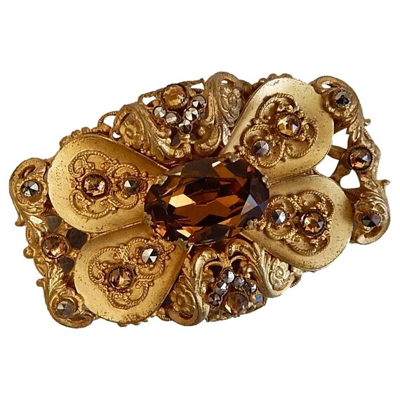 Vintage, Czech, Neiger, Amber-Colored Glass and Go