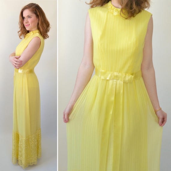Buttercup 1970s Miss Elliette Accordion Pleat Chif