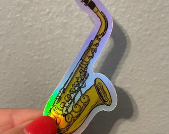 Saxofon Holographic Sticker