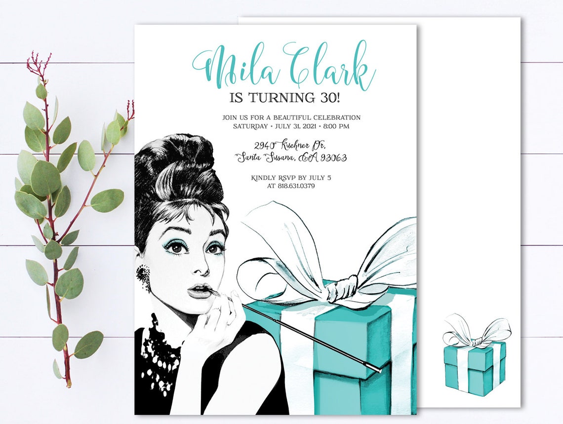 Breakfast at Tiffany's Invitation, Birthday Invite, Printable ...