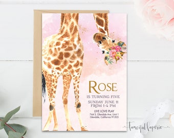 Feliz Primer Cumpleaños Con Vector De Tarjeta De Invitación De Niña