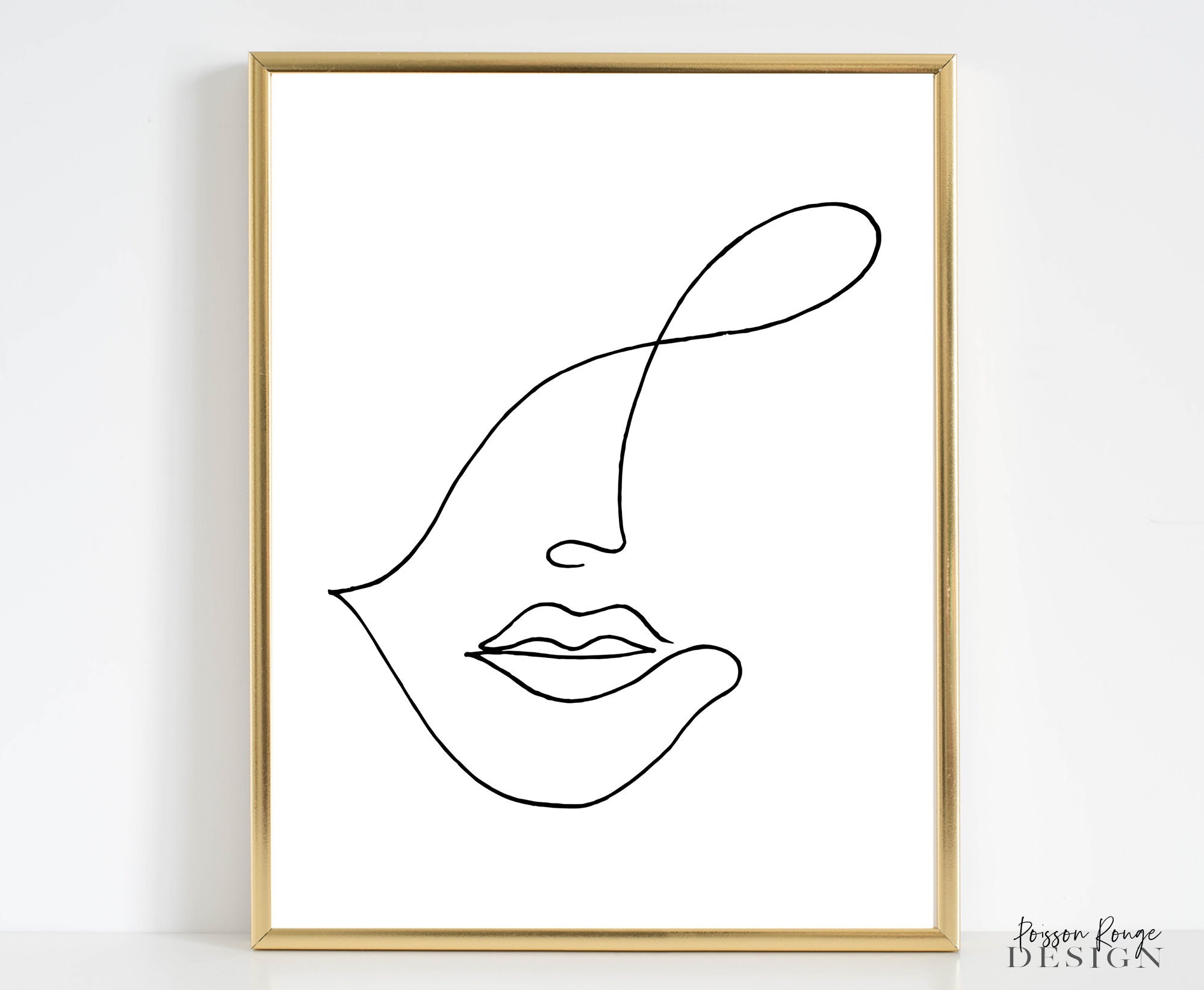 Download Chanel No. 5 Perfume Face Line Art Wallpaper