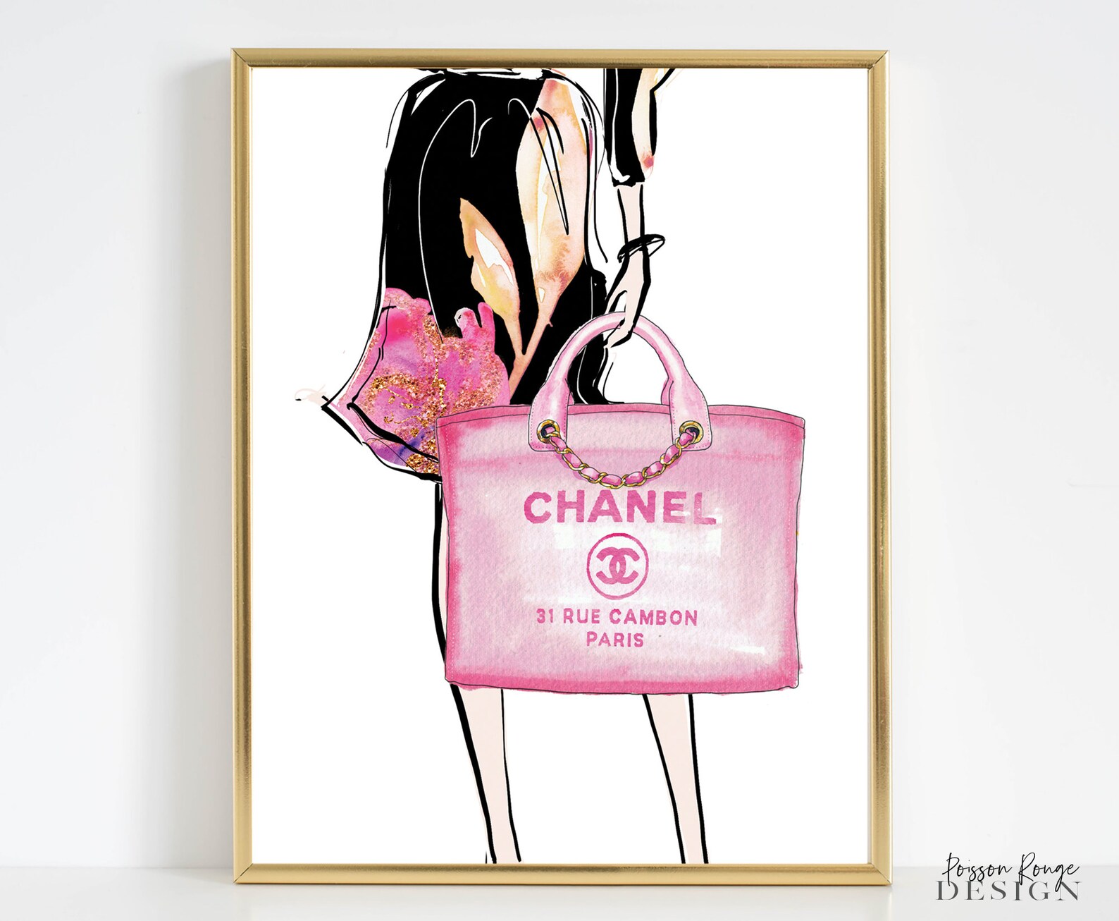 Designer Bag Wall Art Digital Download Coco Chanel Wall Art | Etsy