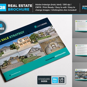 Immobilien | Kreative Firmenkundengeschäft Broschüre | Haus zu verkaufen | Broschüre | Almosen | Profil | Adobe InDesign Vorlage | US & A4-Papier 28