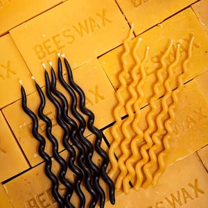 Squiggly Birthday Candles | Pure Beeswax | Hand dipped | Handmade | Beeswax Candles | Non-toxic Candles | Unique | Celebration | Ritual