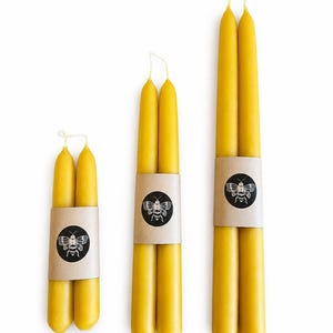 Classic Beeswax Candlesticks | Taper Candle | Pure Beeswax Taper | Natural Candles | Classic Taper Candles | Non-toxic | Hand-dipped
