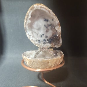Imm living luminous blue geode ring shop holder dish