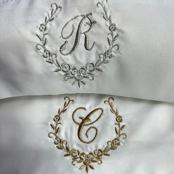 2, Monogrammed, Pillow Cases, Set of 2. Comes In Your choice of thread color. Comes in Queen and King Sizes. Great Gifts, Free Shipping