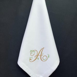 Monogrammed Cloth Dinner Napkins - Set of 12 Embroidered Napkins
