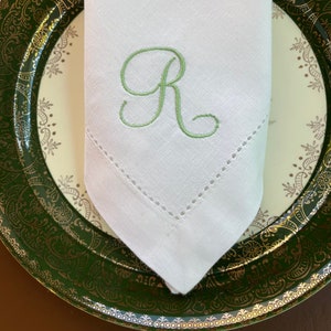 12 Monogram Napkin, Personalized, Embroidered. You Pick Napkin And Thread Color, Great Gifts, Free Shipping.