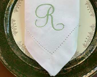 12 Monogram Napkin, Personalized, Embroidered. You Pick Napkin And Thread Color, Great Gifts, Free Shipping.