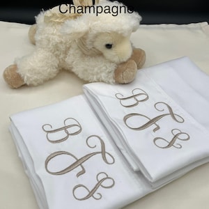 Monogrammed Embroidered Pillow Cases (Set of 2) - Queen or King Size