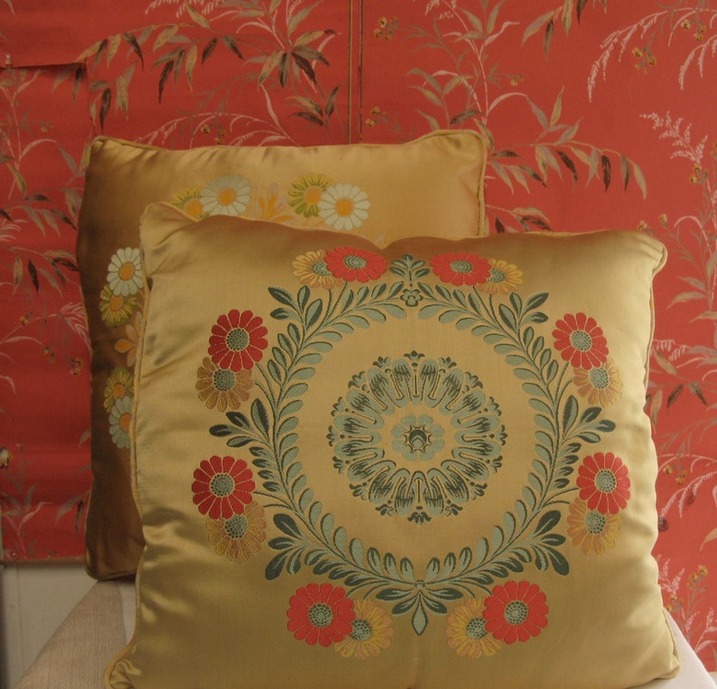 Pair Of Custom Silk Sofa Pillows Etsy