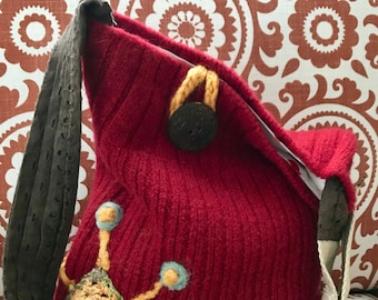 Needle Felted-Felted Sweater Bag