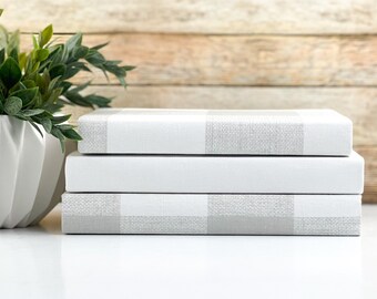 White Shelf Decor, Decorative Books for Decor, Fabric Covered Books, Designer  Books, Designer Decor, Book Bundle 