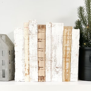 Distressed White Books for Home Decor, Rustic Living Room Decor, Farmhouse Decor