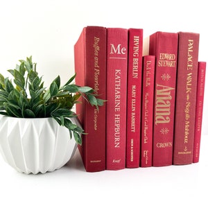 Red Decorative Book Set, Shelf Decor, Red Decor Christmas Decor, Mantel Decor, Red Book Set image 3