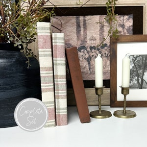 Brown and Cream Books for Shelf Decor, Bookshelf Decor, Living Room Decor