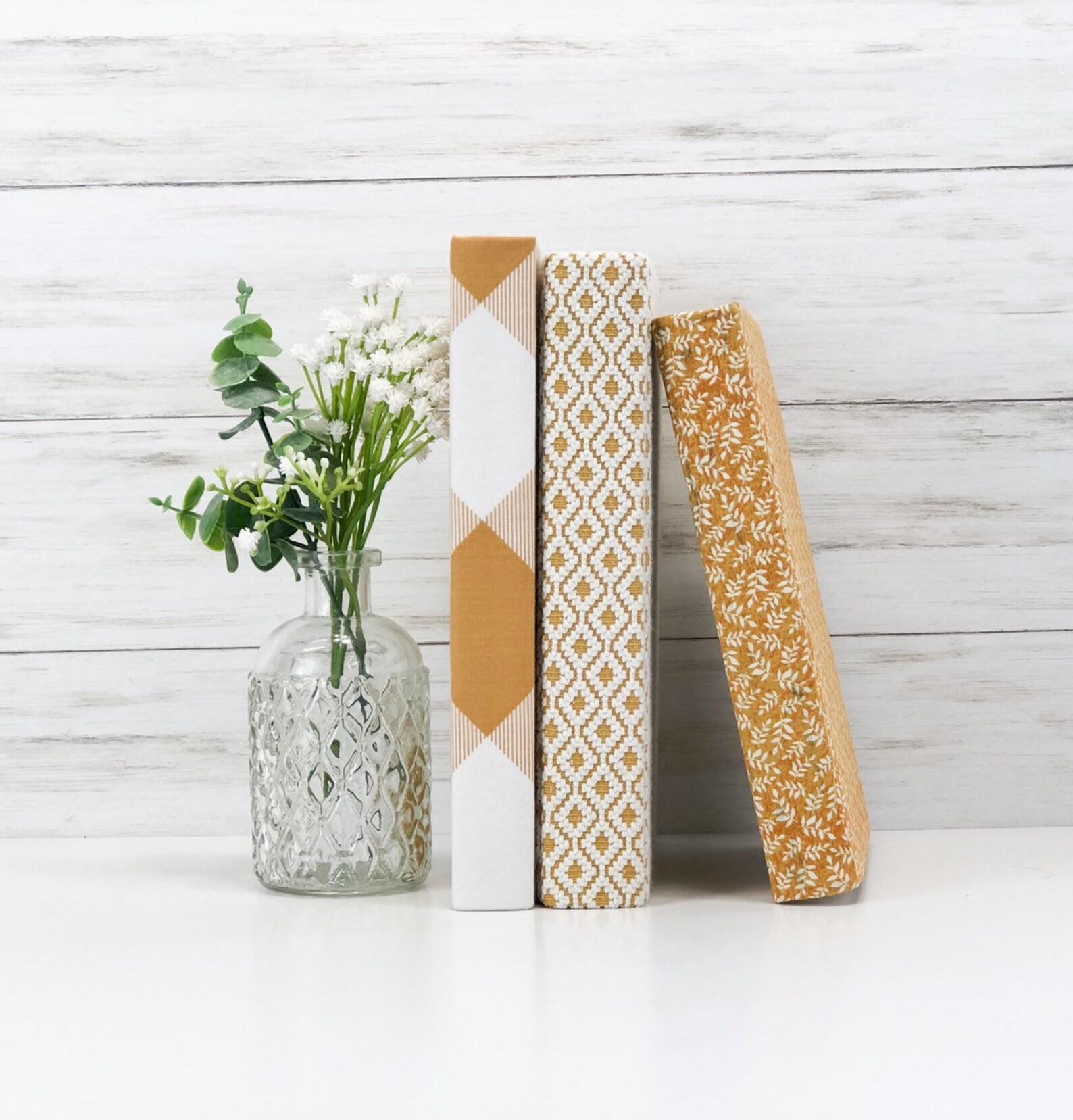 Yellow Fabric Covered Books Etsy