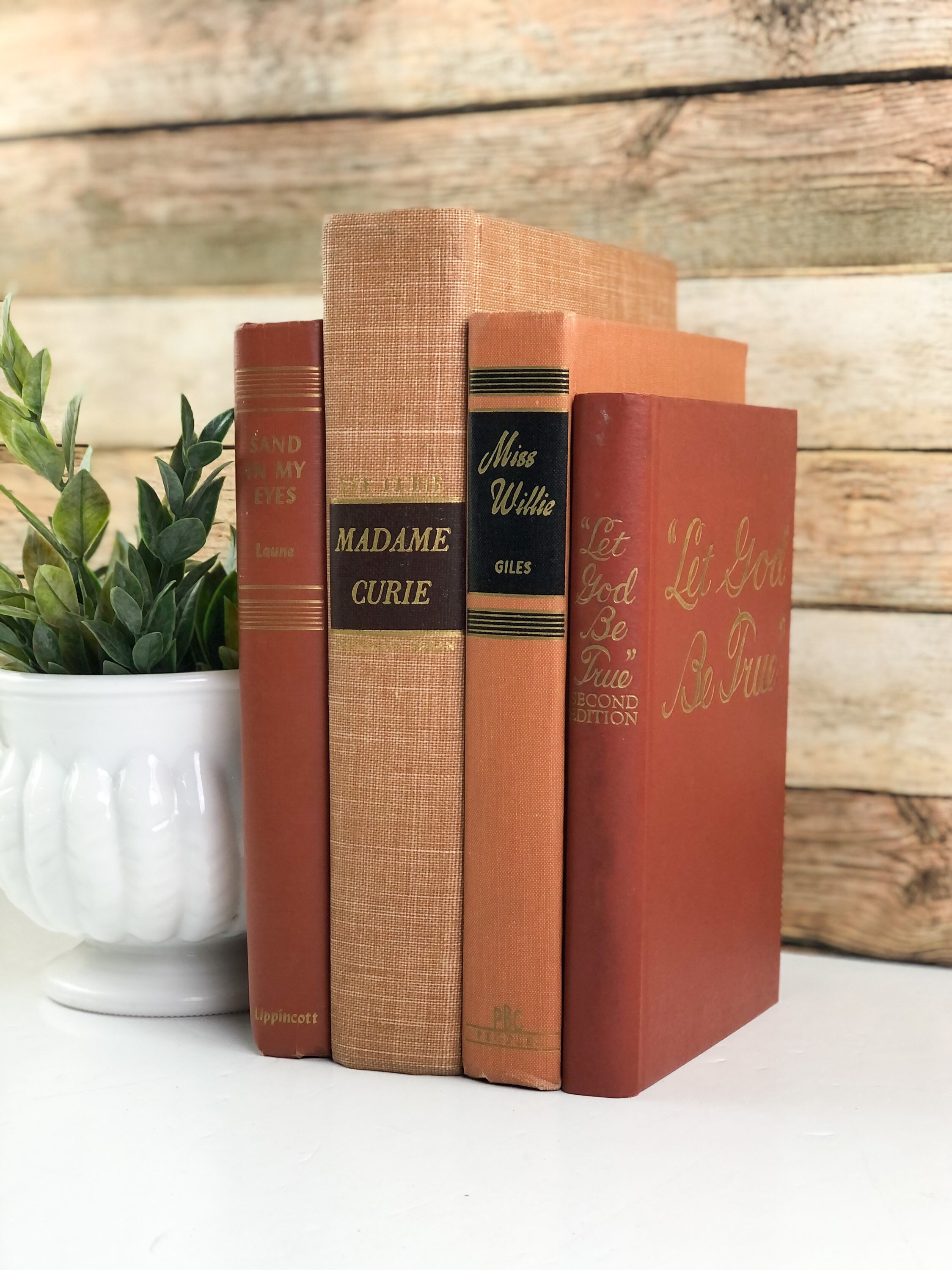 Orange Stack of Books Etsy