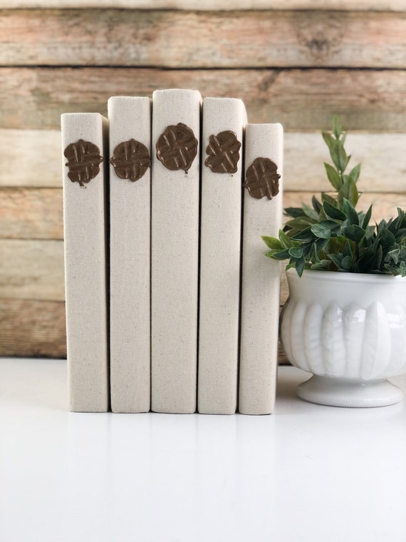 Linen Covered Books Decorative Book Set Designer Books for Etsy