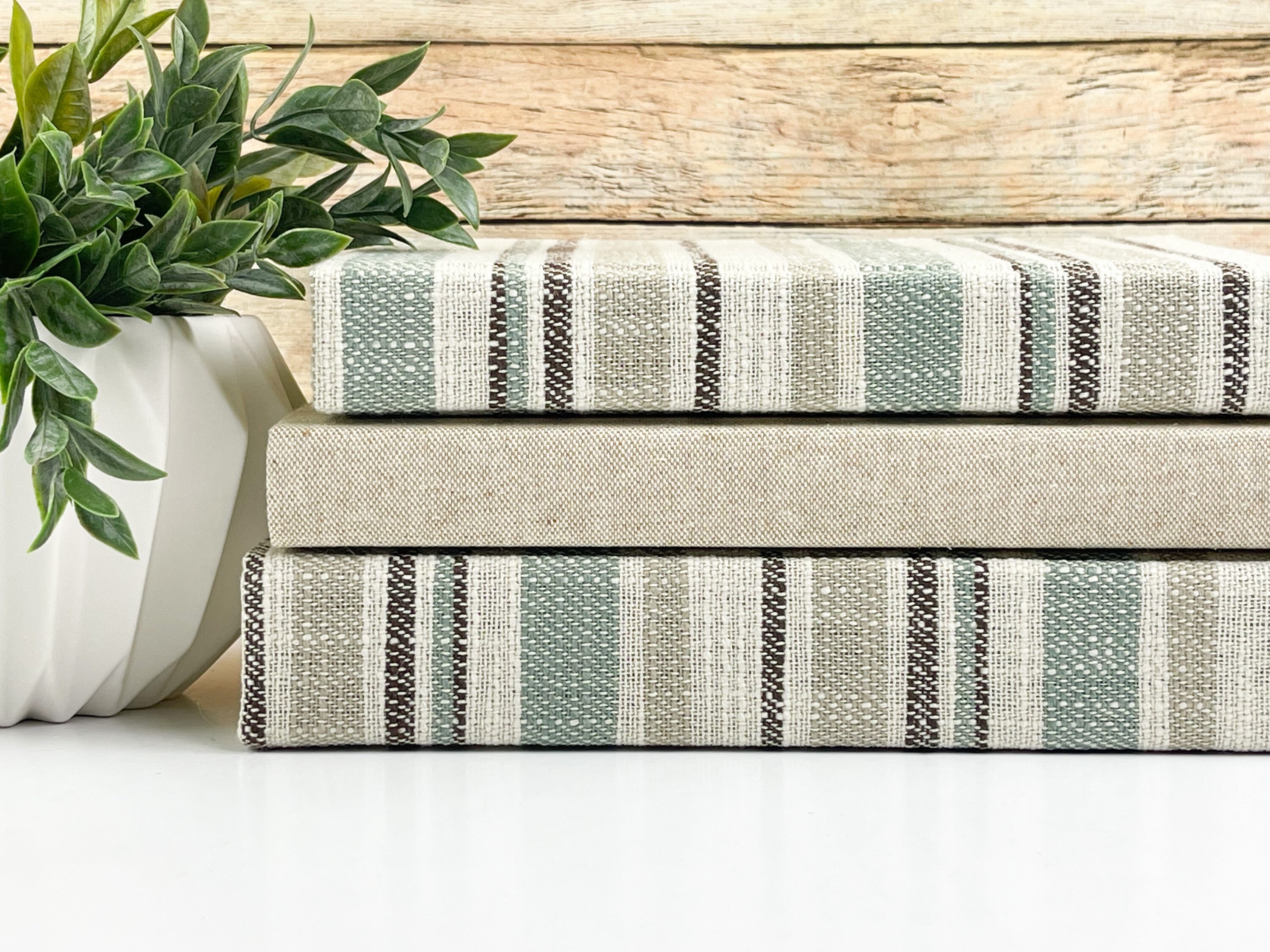 Linen Covered Books / Sage Green Home Decor Etsy