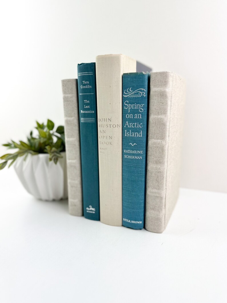 Shelf Decor, Blue Living Room Decor, Decorative Books, Book Set, Book Bundle image 3