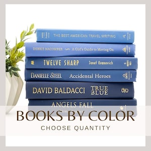 Blue Books for Shelf Decor, Books by Color, Decorative Books, Staging Books