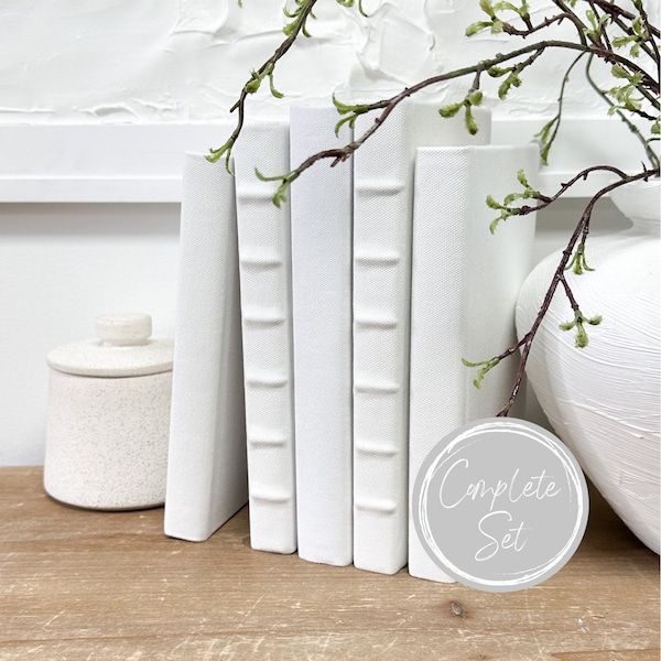 White Decorative Books Etsy