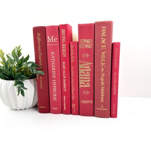 Red Decorative Book Set, Shelf Decor, Red Decor Christmas Decor, Mantel Decor, Red Book Set image 4