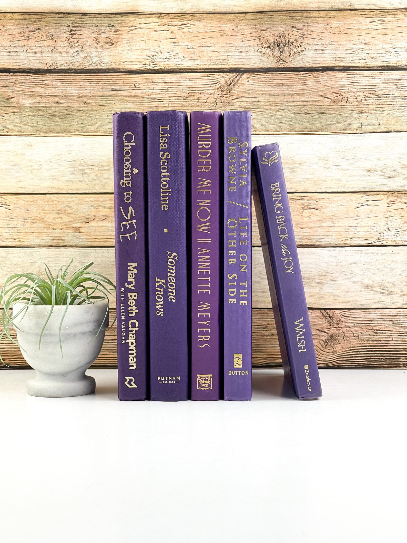 Purple Books for Shelf Decor | Etsy